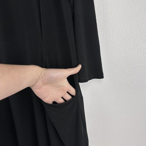 BETABRAND The Sweatshirt Silk Modal Travel A Line Swing Dress Black Size XXL - Picture 7 of 15